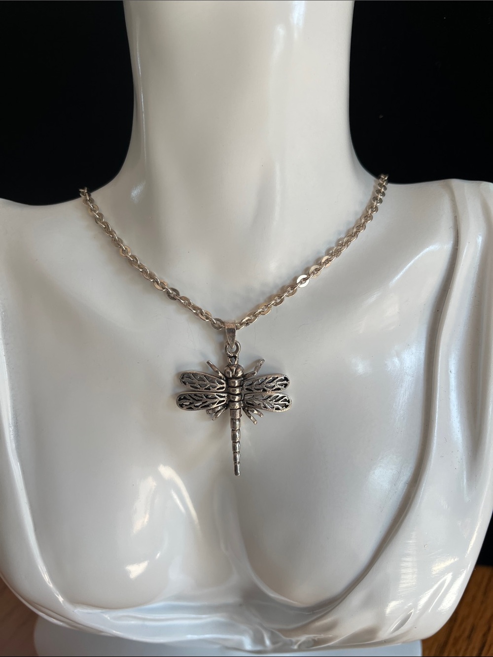 NEW Sterling Silver Dragonfly Pendant Necklace 18”  Approximately 14.2 grams